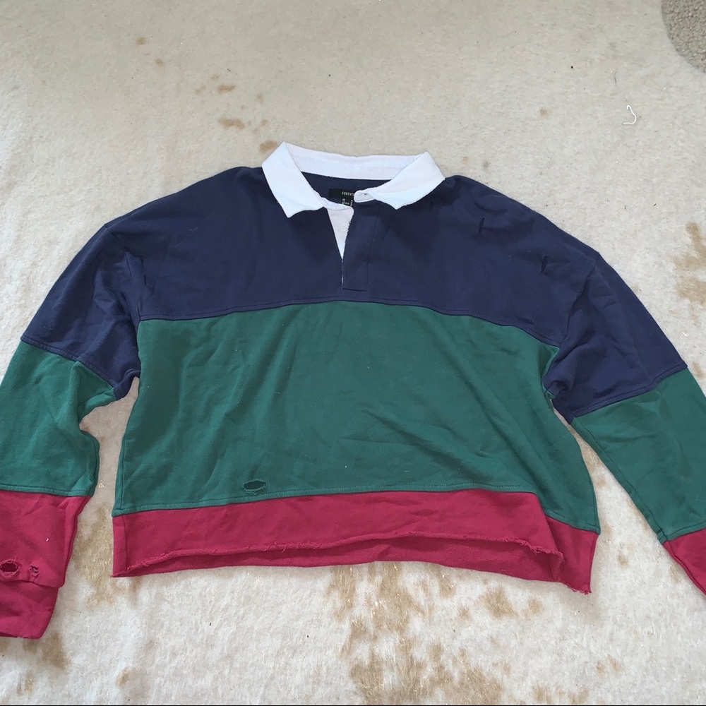 Forever 21 Stripe Collared Long Sleeve 🌟